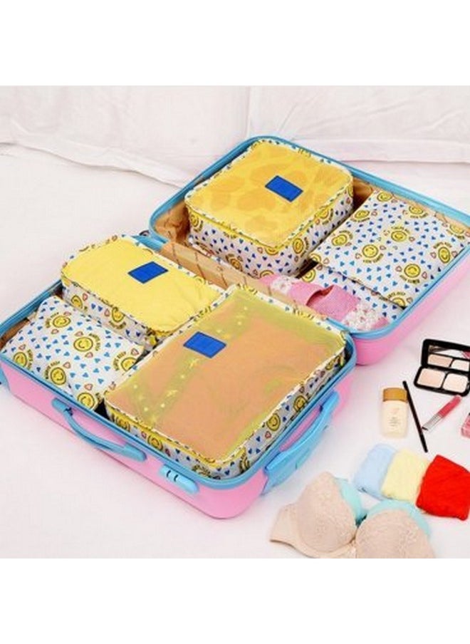 Styleys Polyester Set Of 6 Packing Cubes Travel Organizer (Yellow Smiley) (S1037 P)  - Image 5