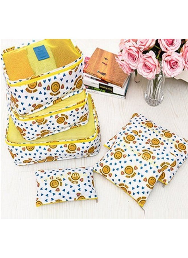 Styleys Polyester Set Of 6 Packing Cubes Travel Organizer (Yellow Smiley) (S1037 P)  - Image 3