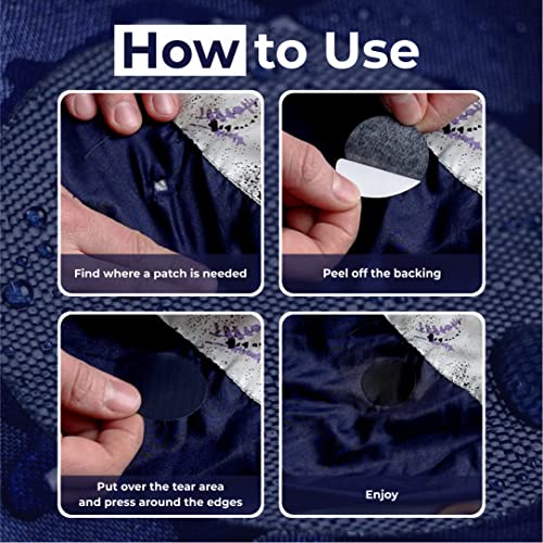 aZengear Repair Patches (30+ Colors) for Down Jackets, Puffers, Tents, Shoes, Sleeping Bags - Stick On, Waterproof, Tear-Cold-Heat-Resistant Nylon Polyester Fabric (11 Pcs, Dark Navy) - Image 2