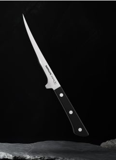 Samura Samura Harakiri Small Fillet Knife 5.4" | Black | AUS-8 Stainless Steel Blade | ABS Plastic Handles | Easy To Use | Lightweight | Corrosion Resistant | Thick, Wide Blade  - Image 5