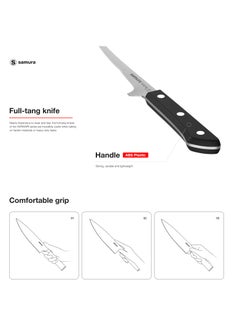 Samura Samura Harakiri Small Fillet Knife 5.4" | Black | AUS-8 Stainless Steel Blade | ABS Plastic Handles | Easy To Use | Lightweight | Corrosion Resistant | Thick, Wide Blade  - Image 3