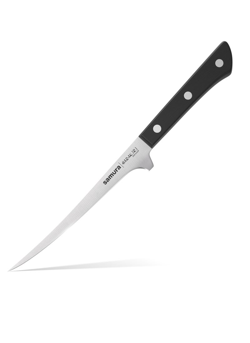 Samura Samura Harakiri Small Fillet Knife 5.4" | Black | AUS-8 Stainless Steel Blade | ABS Plastic Handles | Easy To Use | Lightweight | Corrosion Resistant | Thick, Wide Blade  - Image 1
