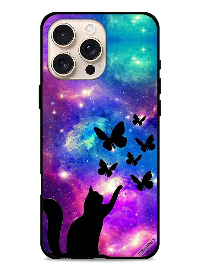 Covernex Apple iPhone 16 Pro Protective Case Cover Cat & Butterflies - Image 1