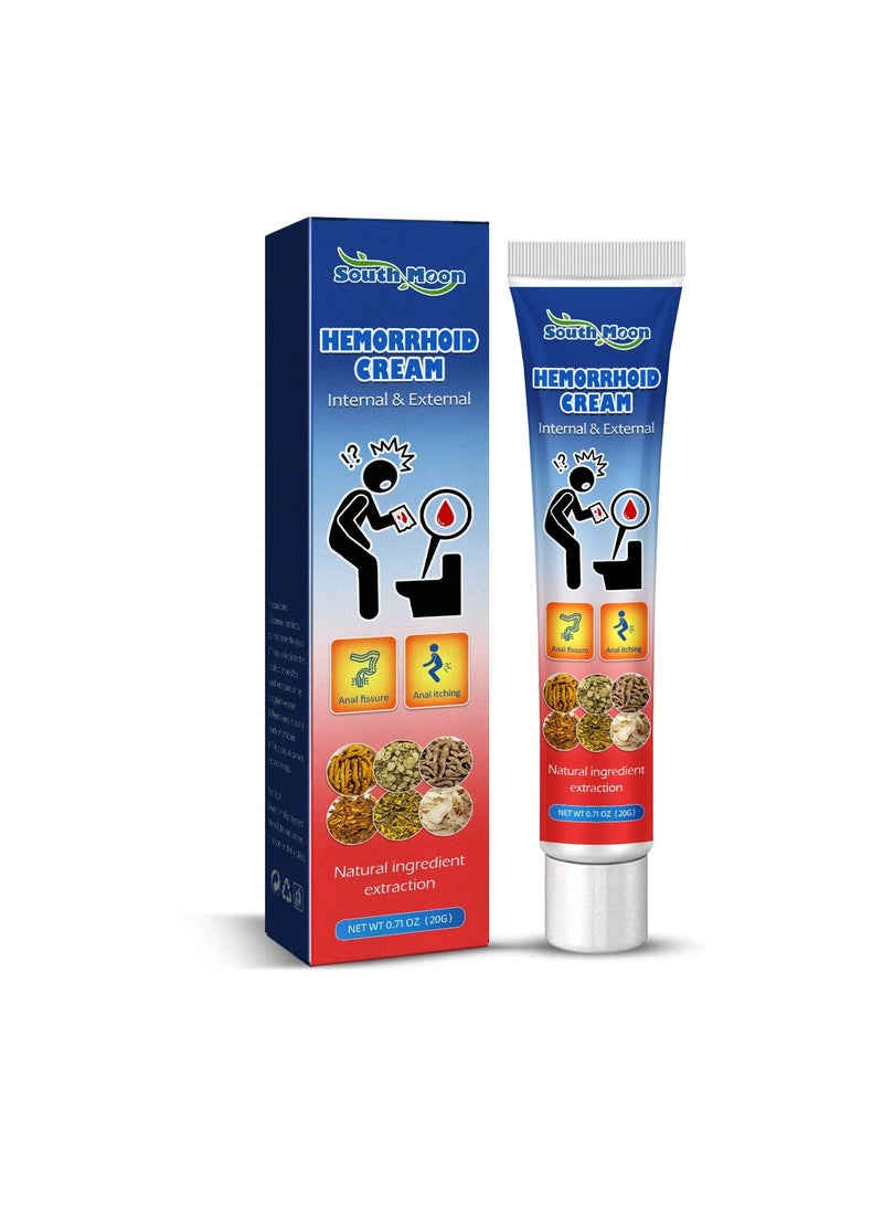 SOUTH MOON Piles Pain Relief Cream, Herbal Mild Anus Healthcare Cream, Pain Reducing Fissure Therapy Ointment, Safe Gentle Swelling Break Hemorrhoid Cream For Cure Anus Swelling Bleeding  - Image 1