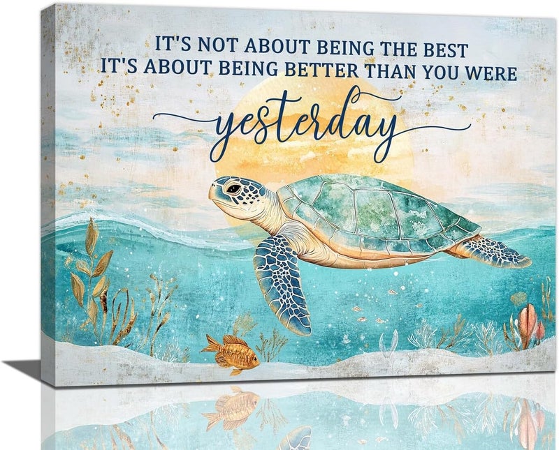 Fuzawet Sea Turtle Canvas Wall Art - Image 1