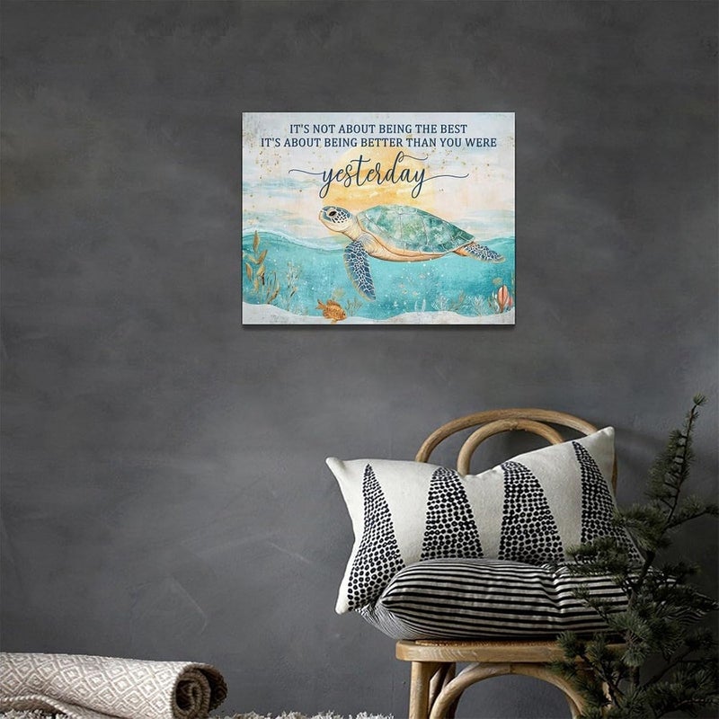 Fuzawet Sea Turtle Canvas Wall Art - Image 2