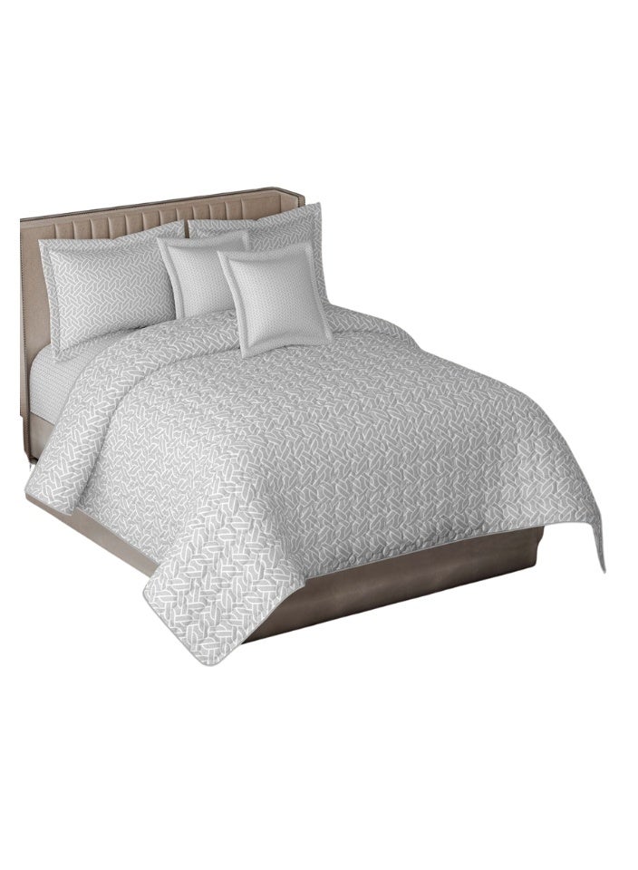 SMART HOME 100% Microfiber Single Bed Mattress, Geometric Design Bed Cover, Reversible, Set of 4, Size 230X170cm  - Image 3