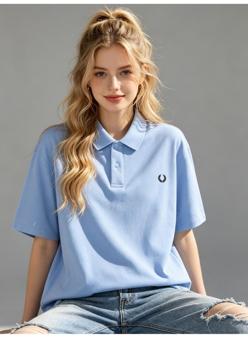 فريد بيري Fred Perry unisex laurel wreath logo Polo shirt, breathable cotton short sleeves, classic loose casual models for men and women. - Image 1