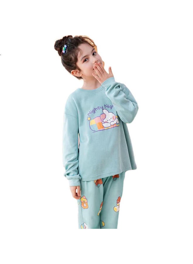 Fenton بيجامات أطفال، بيجامة بناتية بتصميم دب بني وأرنب كوني، ملابس نوم من القطن الخالص للأطفال الأكبر سناً، ملابس منزلية Q9Fx257390031 - Image 3