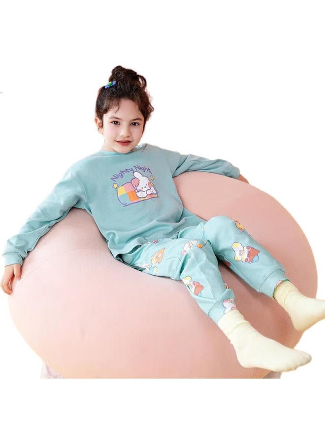 Fenton بيجامات أطفال، بيجامة بناتية بتصميم دب بني وأرنب كوني، ملابس نوم من القطن الخالص للأطفال الأكبر سناً، ملابس منزلية Q9Fx257390031 - Image 2