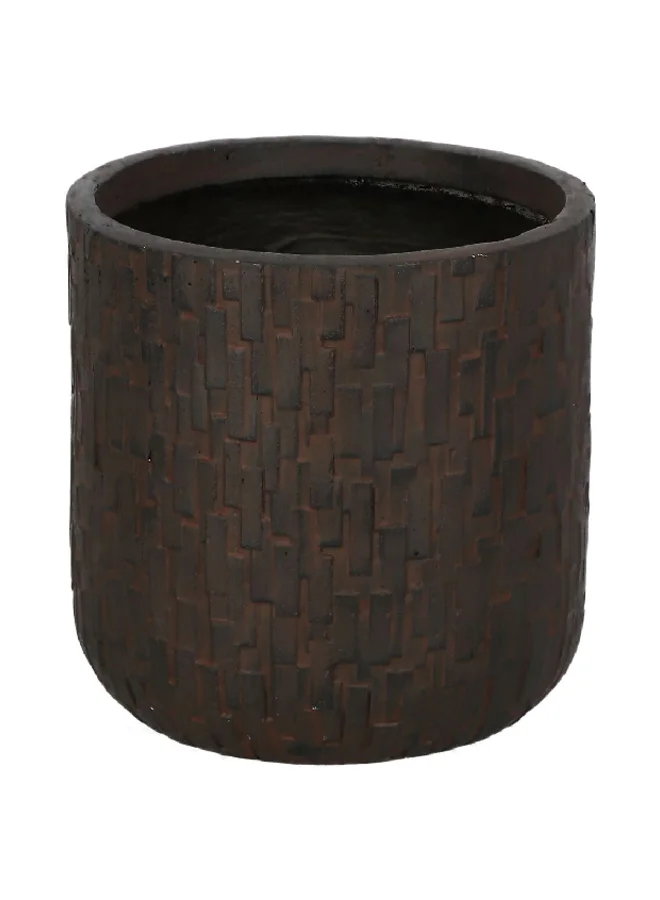 serene Ultra Durable Stone Finish UV Resistant Flower Pot Brown 31 x 31 x 31 cm