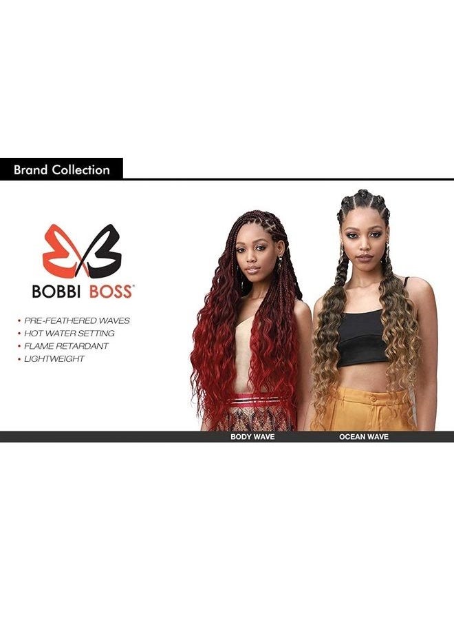 BOBBI BOSS New Color Multi Pack Deals Bobbi Boss Synthetic Hair Braids Pre-Feathered 3X King Tips Body Wave 28inch (5-PACK, 3T/PKBLDBL)  - Image 4