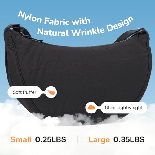 YIKOEE Crescent Bag for Women Men Small Sling Crossbody Bag with Half Moon Shape (Black) - Image 4