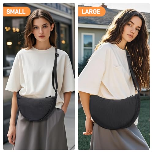 YIKOEE Crescent Bag for Women Men Small Sling Crossbody Bag with Half Moon Shape (Black) - Image 3