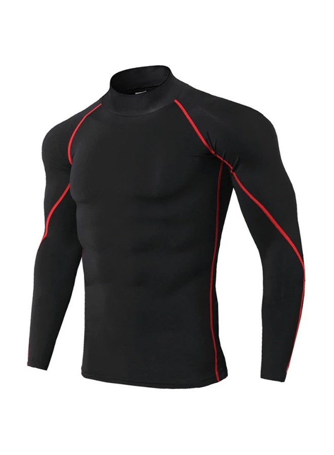 Men's Running Sports T-shirt Spring and Summer Breathable Tight Sportswear Long-sleeved Fitness Elastic  Top - Image 1