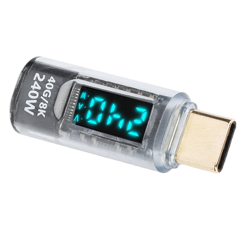 USB C Power Meter Adapter 240W PD3.1 Fast Charging 40Gbps Data Transfer Type C Male to Female Extender with Digital Display Current Voltage Monitor - for 8K 60Hz Video Mouse Keyboard Docking Station - Image 4