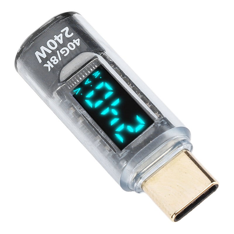 USB C Power Meter Adapter 240W PD3.1 Fast Charging 40Gbps Data Transfer Type C Male to Female Extender with Digital Display Current Voltage Monitor - for 8K 60Hz Video Mouse Keyboard Docking Station - Image 5