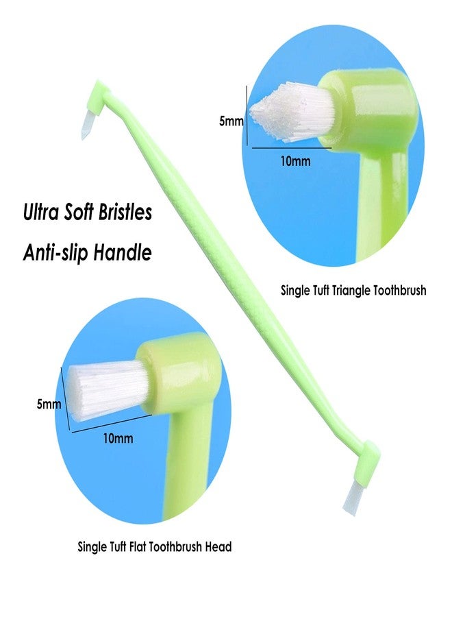 HRASY Orthodontic Toothbrush Double-Ended Interspace Brush Tiny Small Soft Trim Head and Flat Head End Tuft Toothbrush for Braces and Teeth Detail Cleaning, 4 Pieces (4 Colors B) - Image 2