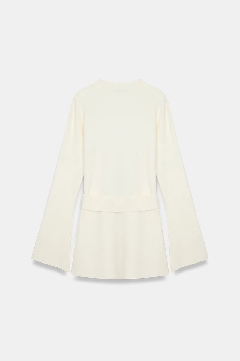 Dilvin Ivory Natural DILVIN Women's Acrylic Wool Blend Cardigan for Women | Best Price UAE