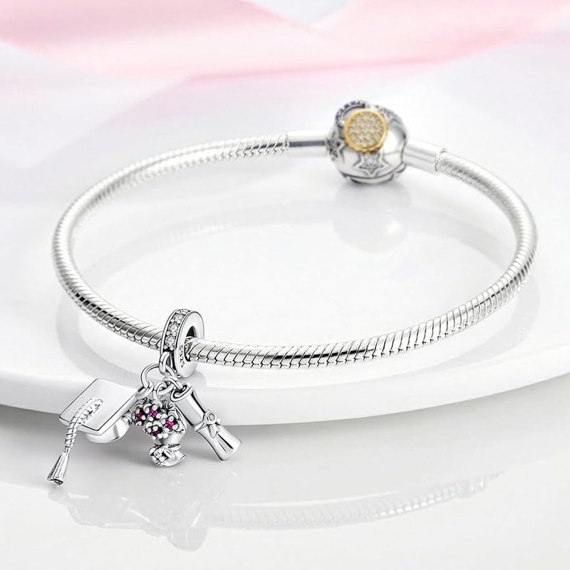 MULA 925 Sterling Silver Charms for Bracelets and Necklaces Beads Dangle Pendants Jewelry Gifts for Women Girls, Sterling Silver, Cubic Zirconia - Image 5