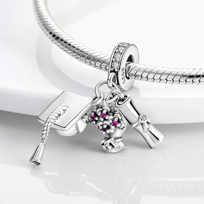 MULA 925 Sterling Silver Charms for Bracelets and Necklaces Beads Dangle Pendants Jewelry Gifts for Women Girls, Sterling Silver, Cubic Zirconia - Image 2
