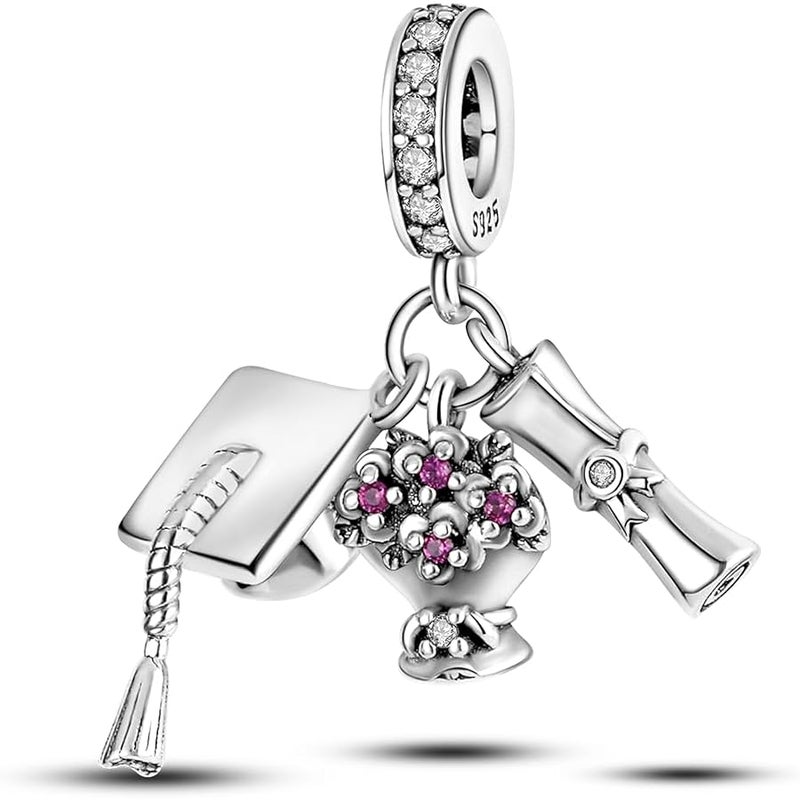 MULA 925 Sterling Silver Charms for Bracelets and Necklaces Beads Dangle Pendants Jewelry Gifts for Women Girls, Sterling Silver, Cubic Zirconia - Image 1