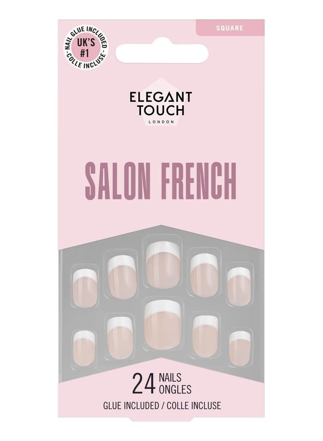 ELEGANT TOUCH French Nails - Pink - 126 - Short - Square Shape - Image 1