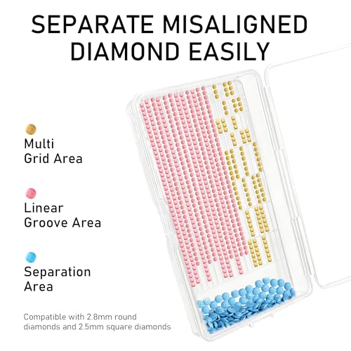 Sumekar 15PCS Extra Large Diamond Painting Storage Containers Trays,Diamond Painting Accessories,2-in-1 Diamond Art Trays with Lids(Clear) - Image 3