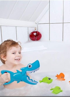 KASTWAVE Bath Toys Fun Baby Bathtub Toy Shark Bath Toy for Toddlers Boys Girls Shark Grabber with 4 Toy Fish Included (Shark Grabber)  - Image 3
