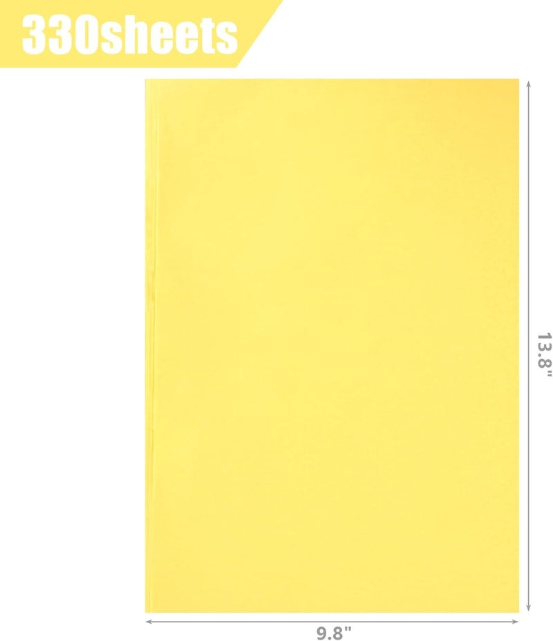 Koogel 330 Sheets Tissue Paper Bulk, 14 x 10 Inch Yellow Gift Wrapping Tissue Paper for Wedding Birthday DIY Crafts Art Project - Image 2