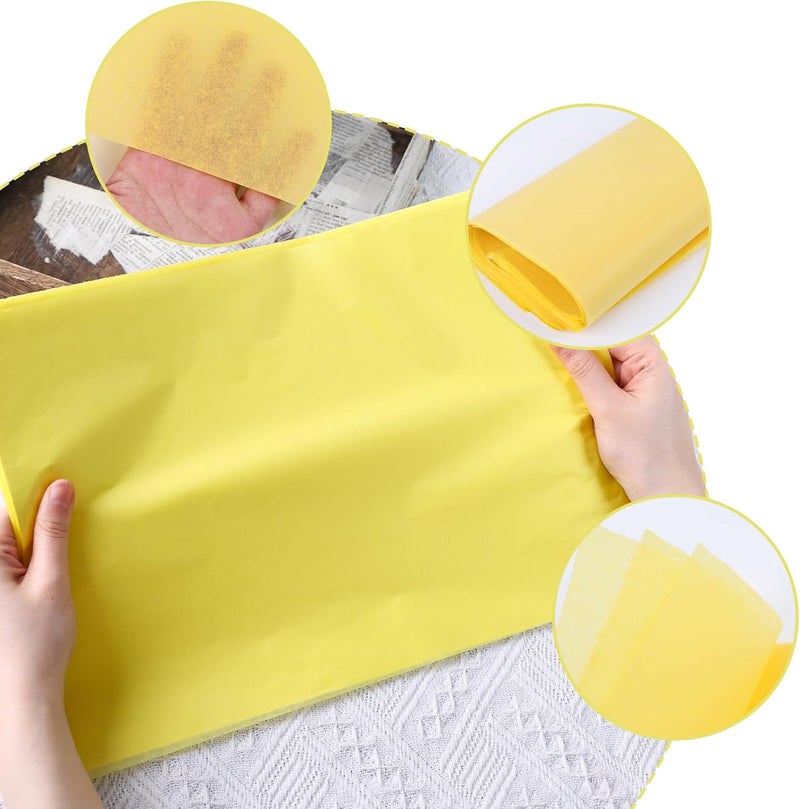 Koogel 330 Sheets Tissue Paper Bulk, 14 x 10 Inch Yellow Gift Wrapping Tissue Paper for Wedding Birthday DIY Crafts Art Project - Image 3