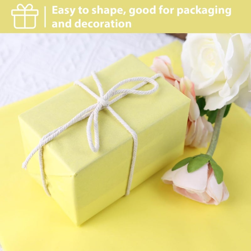 Koogel 330 Sheets Tissue Paper Bulk, 14 x 10 Inch Yellow Gift Wrapping Tissue Paper for Wedding Birthday DIY Crafts Art Project - Image 4
