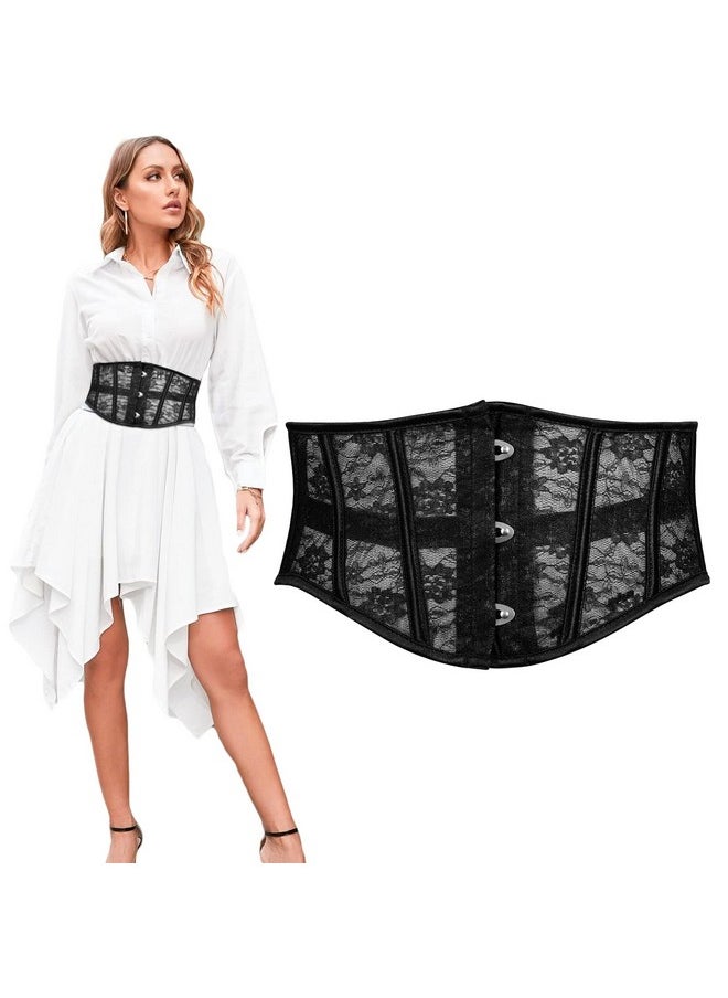 Sheer Lace Corset Belt For Women Underbust Boned Lace Up Transparent Mesh Bustier Waspie Belt Renaissance Corset - pzsku/ZE85B3C2E0B3A663BCB71Z/45/_/1735567129/2a9994dc-d881-4632-8e40-fc470926c2ed