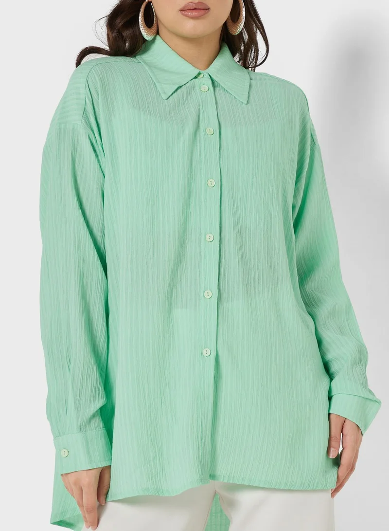 Nocturne Crop Top & Button Down Shirt Set