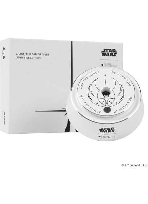 Aroma360 Hotel Collection,Star Wars - Light Side Chauffeur Car Diffuser,Jedi, White Luxury Portable Essential Oil, Aromatherapy Oils Scent Car Diffuser,Auto On/Off Wireless Feature,Oil Not Included