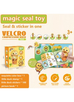 Velcro 100PCS Little Yellow Duck Removable Stickers, Mini Activity Pad and Sticker Stamper, Best Toys to Keep Toddlers Busy, Suitable as Gift for Boys and Girls 3+  - Image 2