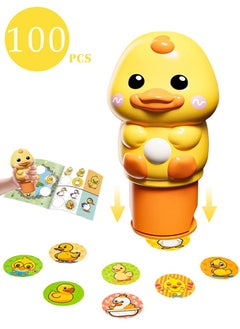 Velcro 100PCS Little Yellow Duck Removable Stickers, Mini Activity Pad and Sticker Stamper, Best Toys to Keep Toddlers Busy, Suitable as Gift for Boys and Girls 3+  - Image 1