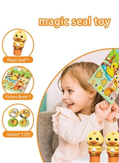 Velcro 100PCS Little Yellow Duck Removable Stickers, Mini Activity Pad and Sticker Stamper, Best Toys to Keep Toddlers Busy, Suitable as Gift for Boys and Girls 3+  - Image 3
