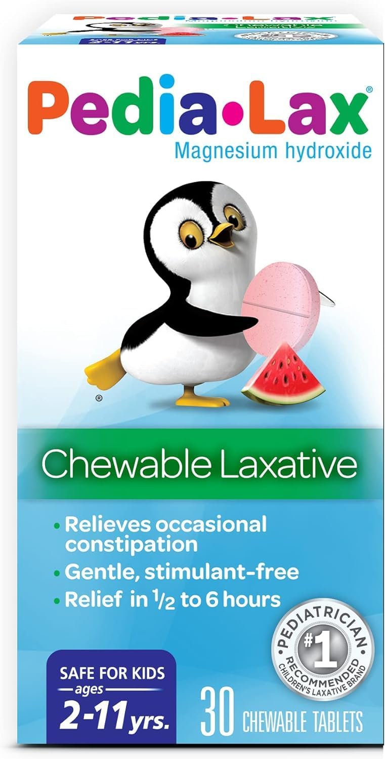 Pedia-Lax Pedia-Lax Laxative Chewable Tablets for Kids, Ages 2-11, Watermelon Flavor, 30 CT 