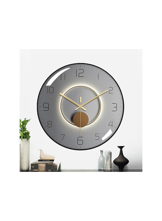 The Bros Wall Clock, 12 Inch Round Classroom Clock, 3D Curved Glass Large Wall Clock, Silent Non-Ticking Battery Operated Quartz Clock Decorative for School, Office, Living Room - Image 2