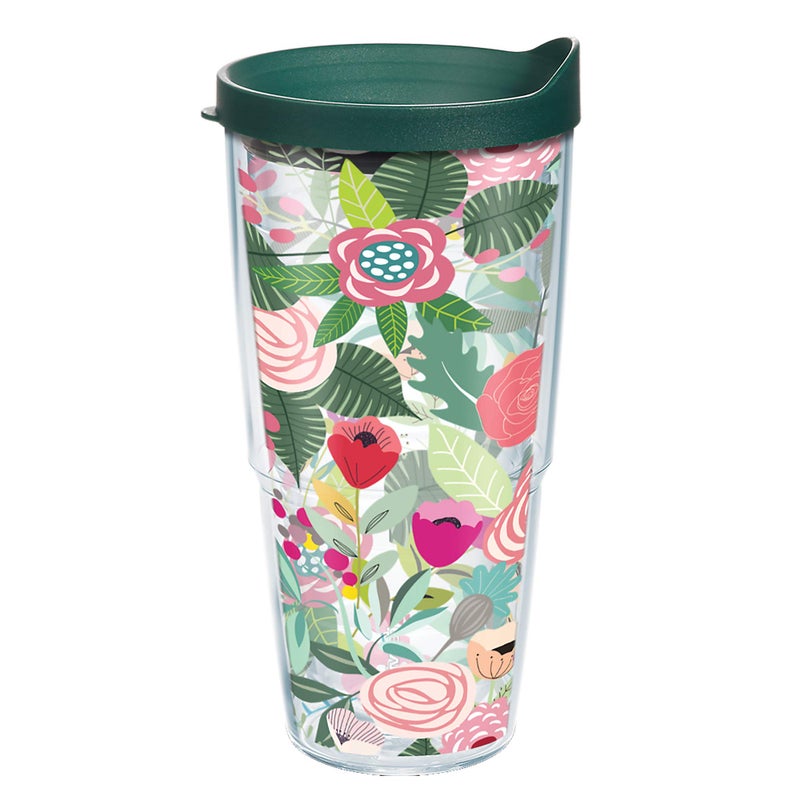 Tervis Brilliant Bliss Collection Made in USA Double Walled Insulated Tumbler Travel Cup Keeps Drinks Cold  Hot 24oz Classic Budding Bliss