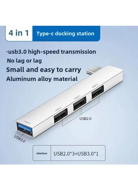 Suitable For Computer Mobile Phone Typec Wireless Side In-line All-in-one Expansion Dock Hub Converter Usb3.0-Number Of Interfaces:Typec One To Four Usb