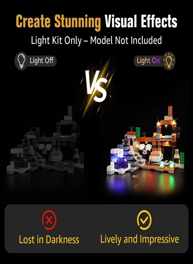 BrickSoul Light Kit Compatible with Lego Minecraft The Badlands Playset 21263 Building Set, Upgrade Design Lighting Accessories for Lego Fans, Not Included 21263 Model - Image 3