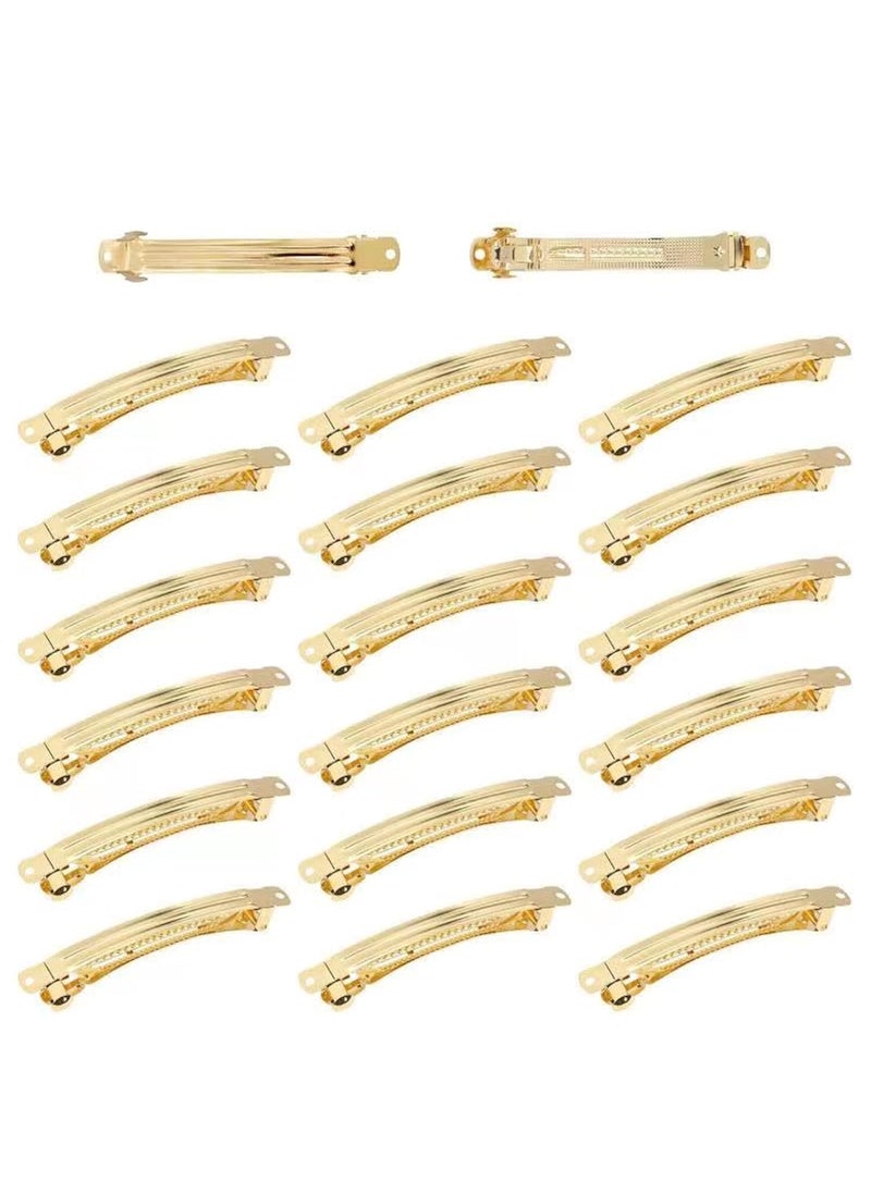 Cinaci Cinaci 20 Pack 10cm 4 Inch Blank Plain DIY Craft Gold Metal French Hair Barrettes Snap Hair Clips Clasps for Women Girls Teens Hair Accessories 4 Inch 