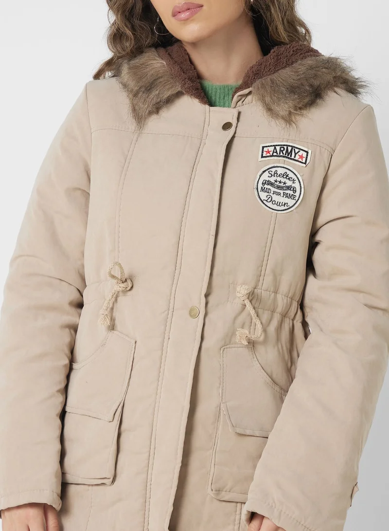 Ginger Quilted Jacket With Fur Hood