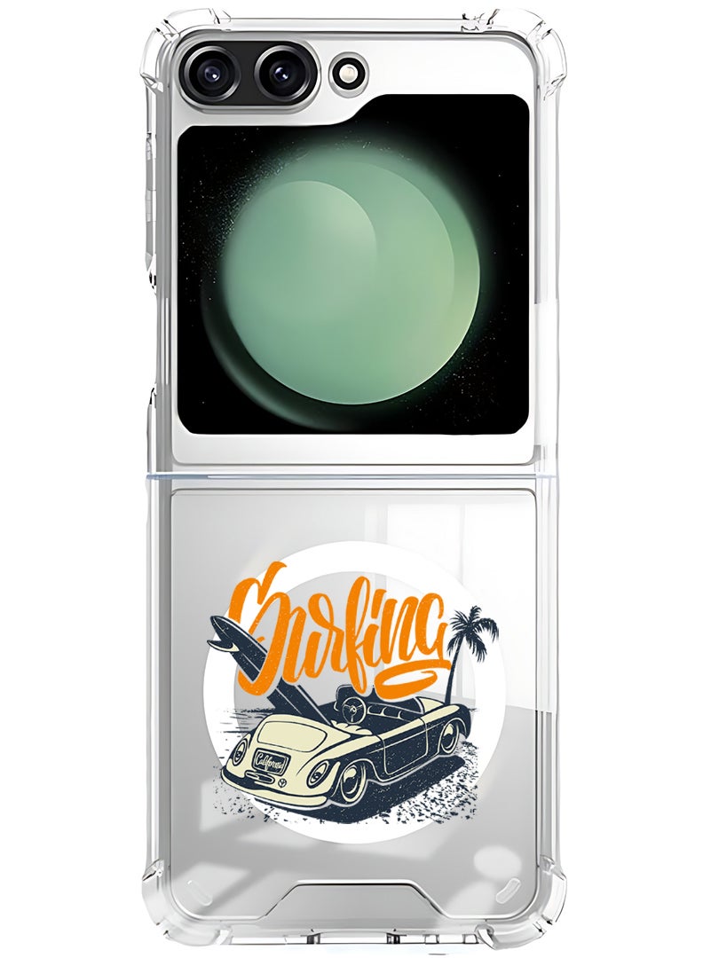 Theodor Magnetic Case for Samsung Galaxy Z Flip 6 Compatible with MagSafe Wireless Charging, Shockproof Phone Bumper Cover Surfing - Image 1