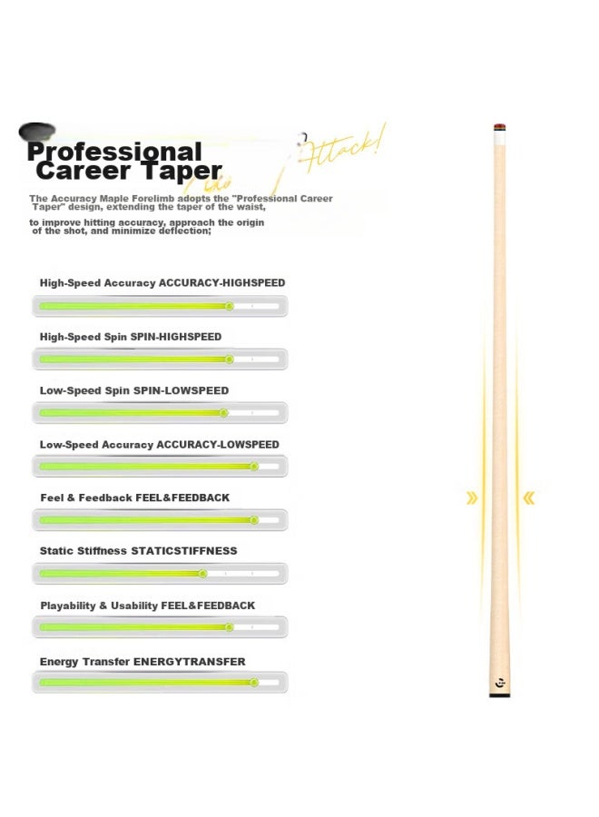 ACCURACY Zhundu Pool Cue, Big Head Nine-ball Cue, Black 8 Ball Cue, American Billiards Cue, Eight-ball Maple Wood Black Eight Cue - Image 2