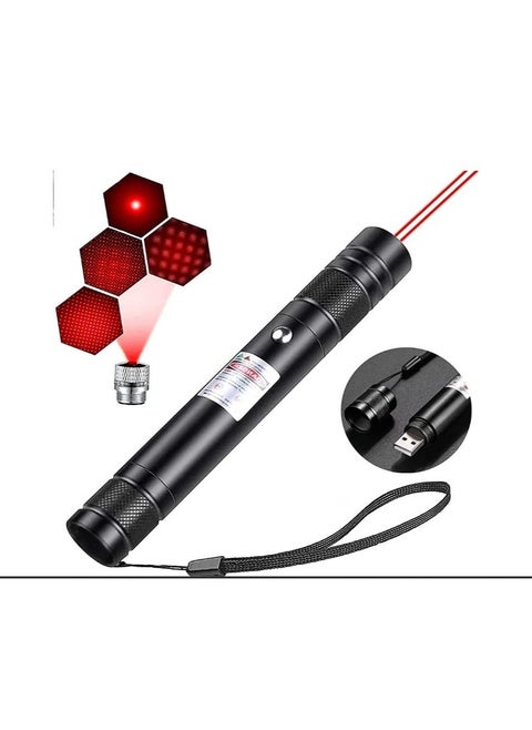 High Power Red Laser Pointer Pen - Long Range, Rechargeable, Tactical Presentation Dot for Indoor Teaching, Hiking, and Cat Play - USB Charge