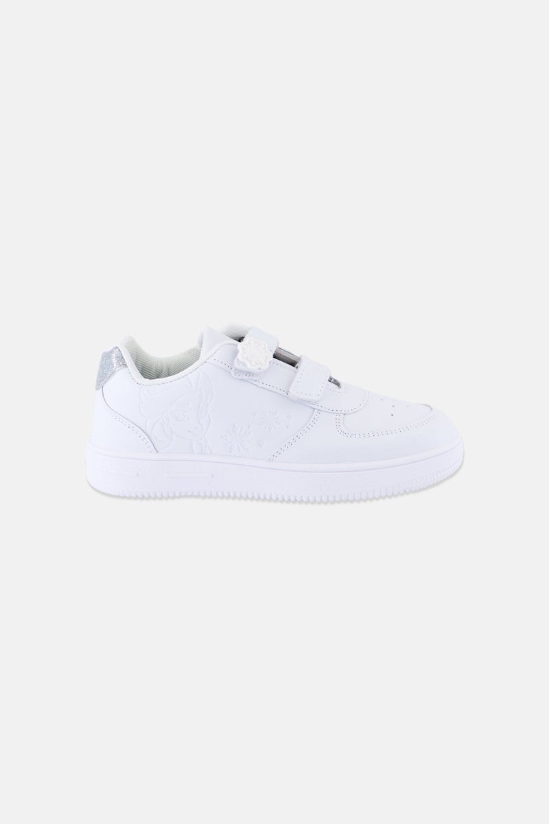 Disney FROZEN Kids Girl Frozen Velcro Closure Shoes, White - Image 3