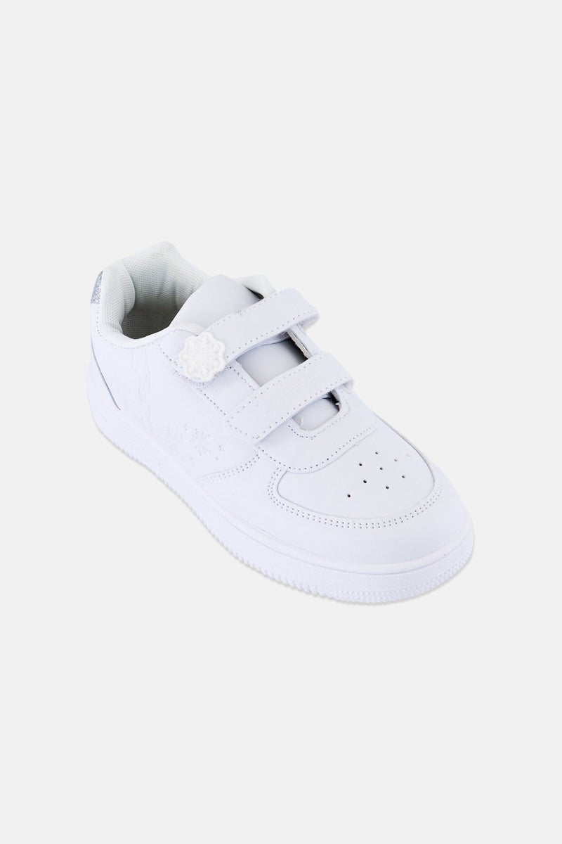 Disney FROZEN Kids Girl Frozen Velcro Closure Shoes, White - Image 1